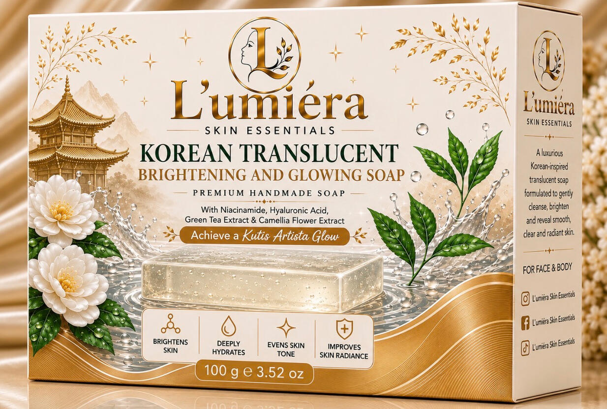 Organic KOREAN TRANSLUCENT BRIGHTENING AND GLOWING SOAP Organic KOREAN TRANSLUCENT BRIGHTENING AND GLOWING SOAP