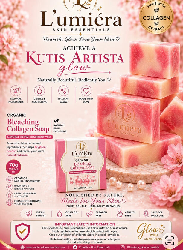 ORGANIC BLEACHING COLLAGEN SOAP WITH OUR MODEL ORGANIC BLEACHING COLLAGEN SOAP WITH OUR MODEL