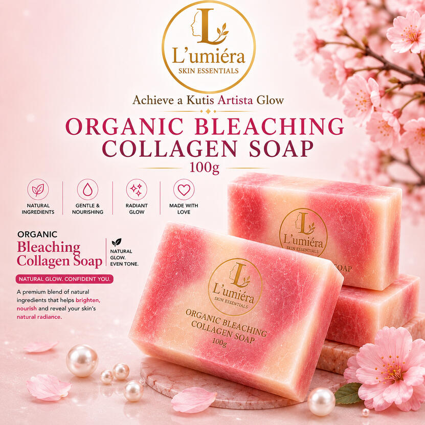 ORGANIC BLEACHING COLLAGEN SOAP WITH OUR MODEL
