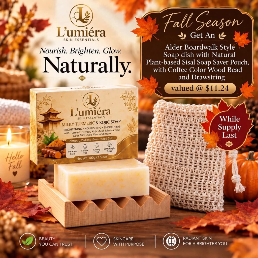 Free Alder Boardwalk Dish & Sisal Net !!!  Milky Turmeric & Kojic Soap