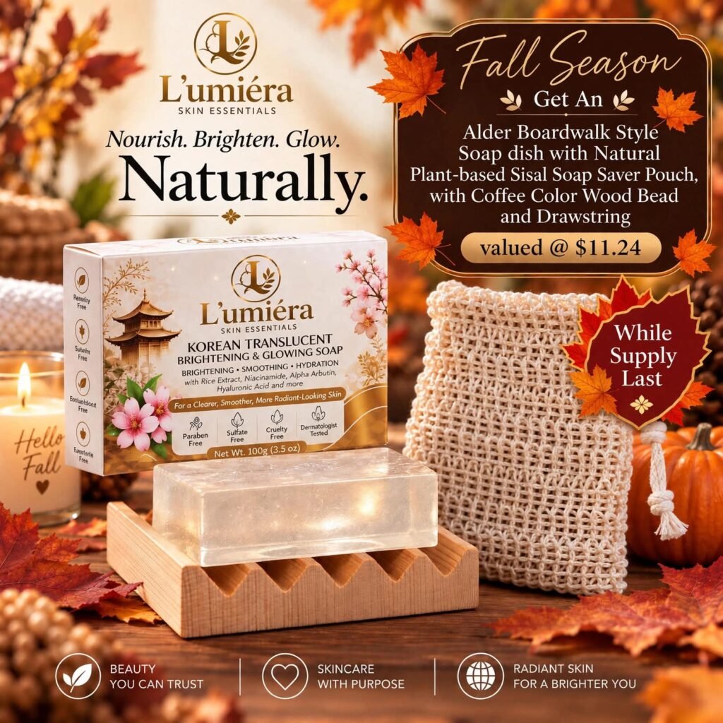 Free Alder Boardwalk Dish & Sisal Net!!!   Korean Translucent Brightening & Glowing Soap